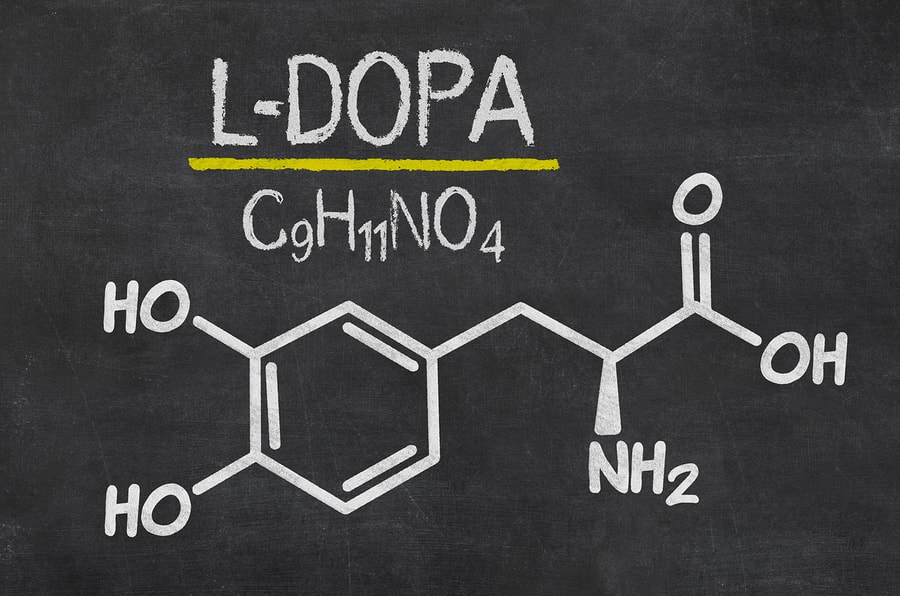 chemical structure of L-DOPA (Levodopa) chemical structure of L-DOPA (Levodopa)